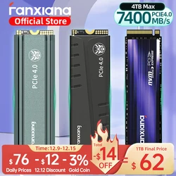 Fanxiang M.2 SSD S660/S770/S880 SSD NVMe M2 PCIe4.0 7400MB/s 1TB 2TB 4TB Internal Solid State Drive For PlayStation5/PS5 Desktop