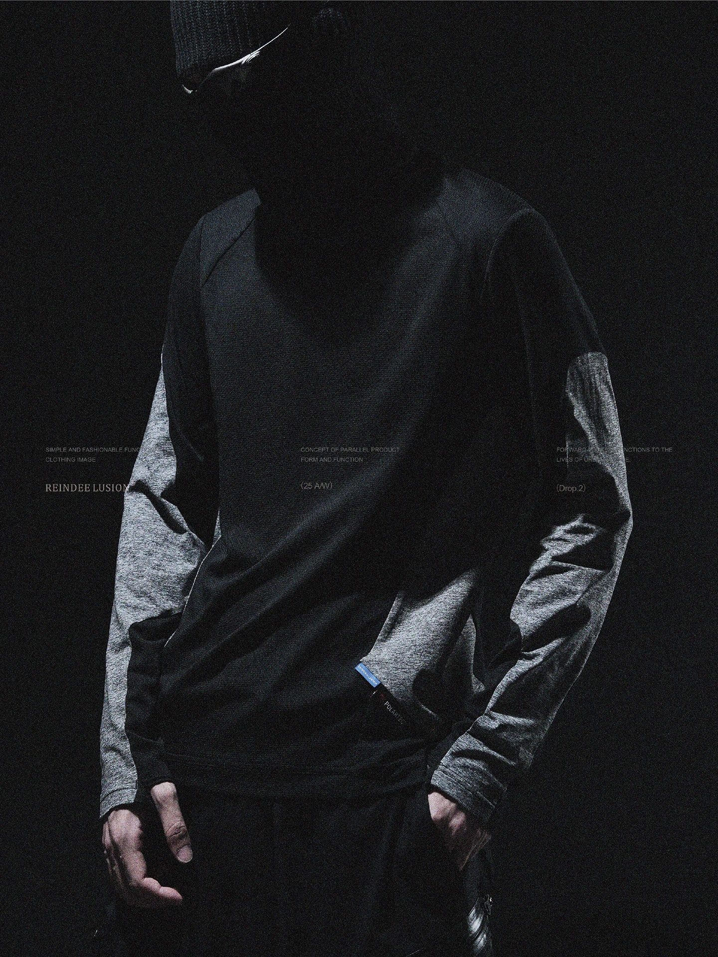 

ФУТБОЛКА С ДЛИННЫМ РУКАВОМ REINDEE LUSION 25AW 0249 POLARTEC DELTA QUICK DRYING КРУГЛЫЙ ВЫРЕЗОМ, Techwear, темная одежда, быстросохнущая