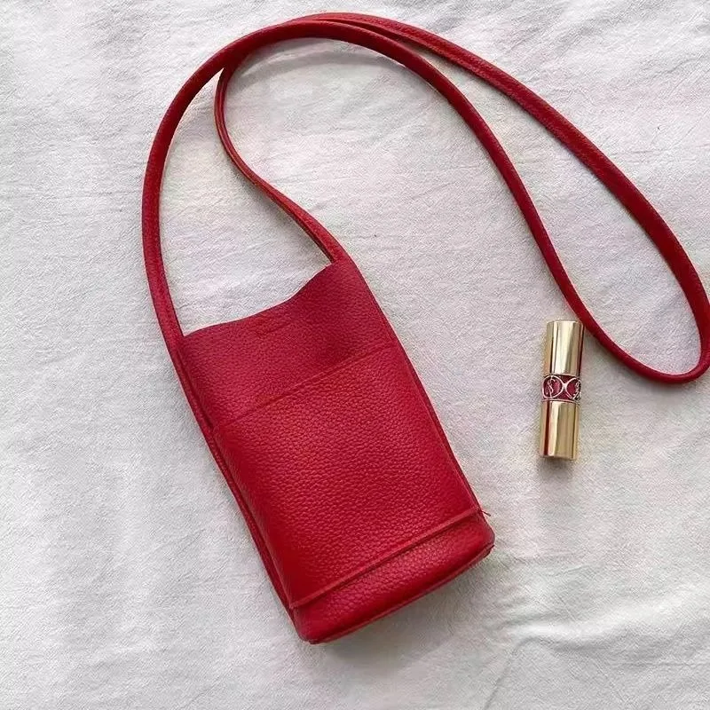 

South Korea's New Casual Leather Mobile Phone Bag Simple One-shoulder Mini Mobile Phone Storage Bag