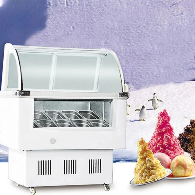 Display Cabinet Minimum -18℃ Yogurt Freezer Commercial Ice Cream Freezer Cold Drink Popsicle Ice Product Display Cabinet