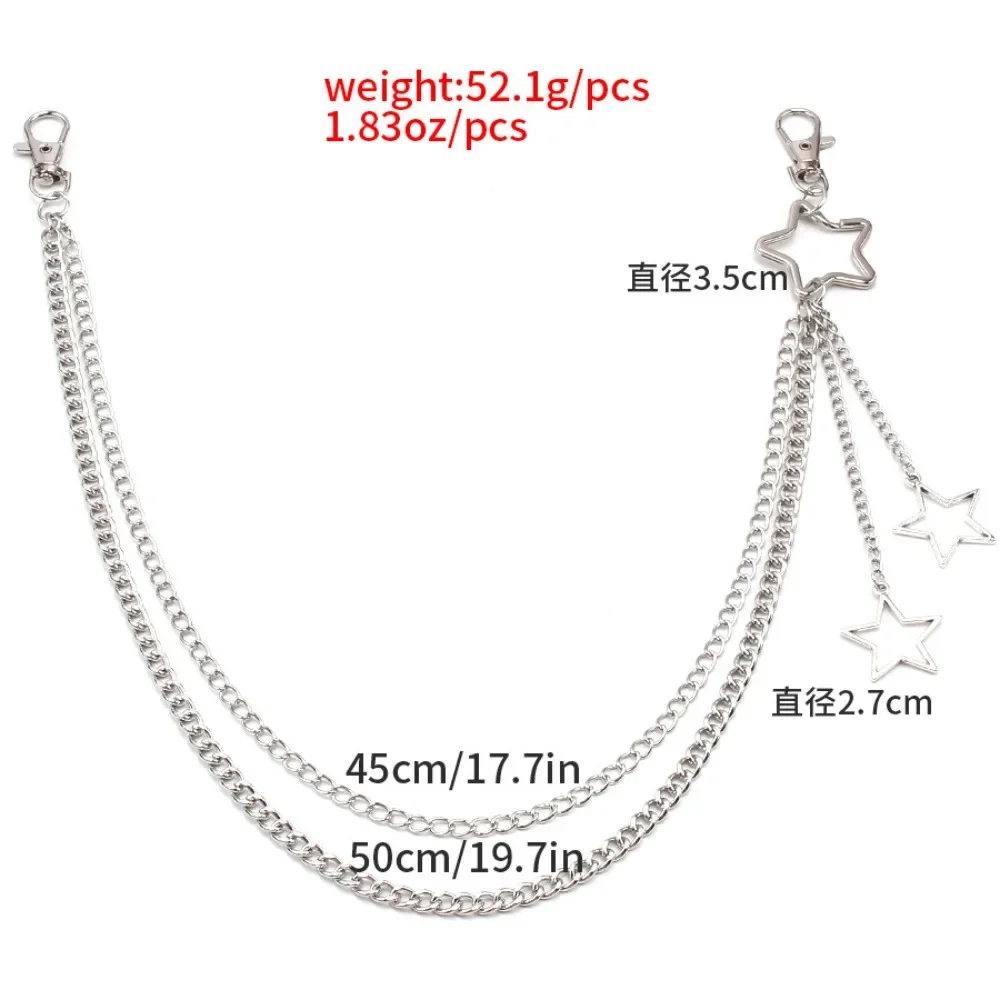 Charm Silver Color Stainless Steel Hollow Star Pendant Trousers Chain for Women Men Personality Hip Hop Body Waist Chain Jewelry view 6