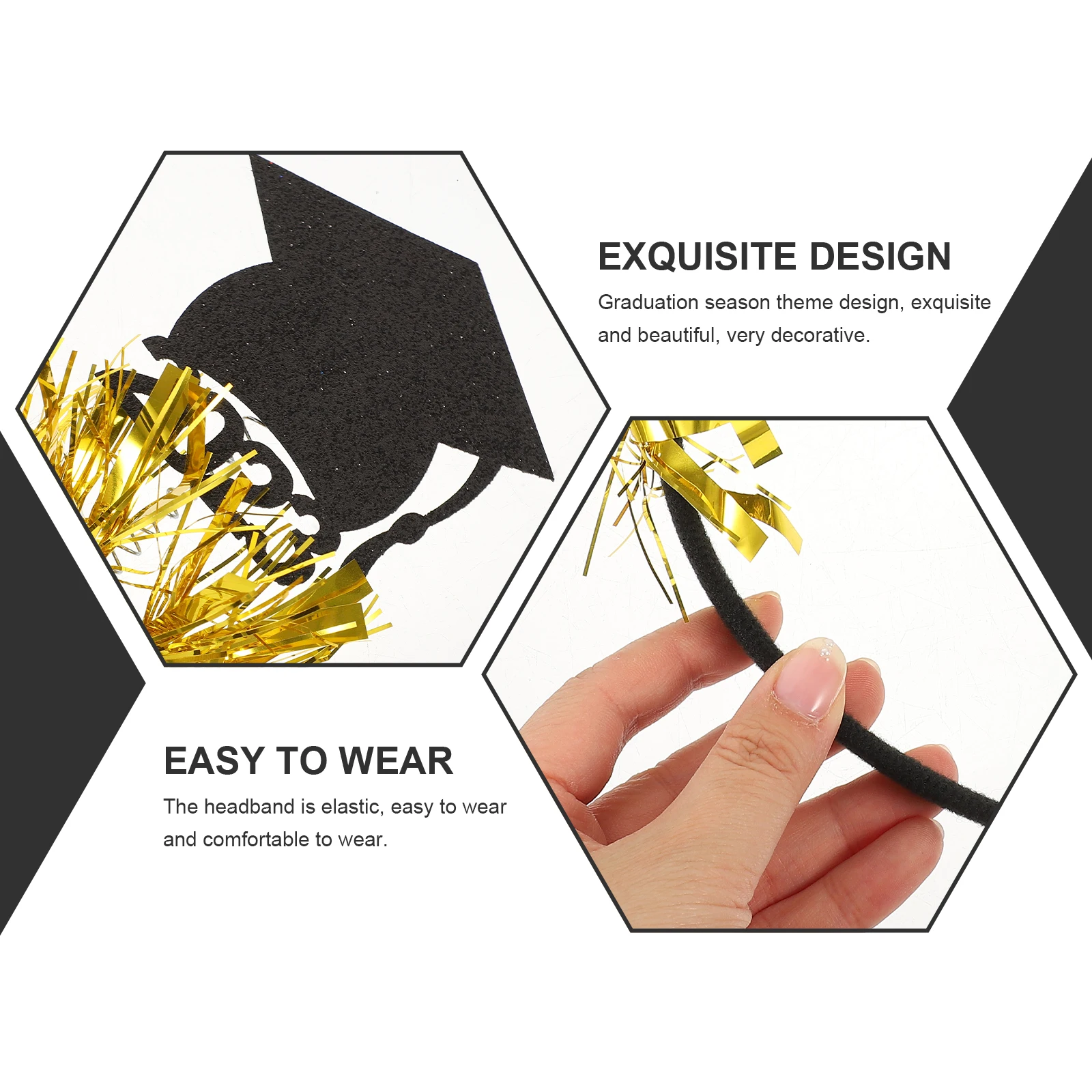 

2pcs Doctor Hat Hair Accessories Graduation Mini Headband Party Headdress Kids Student Hairstyle Tools Hair Ornament