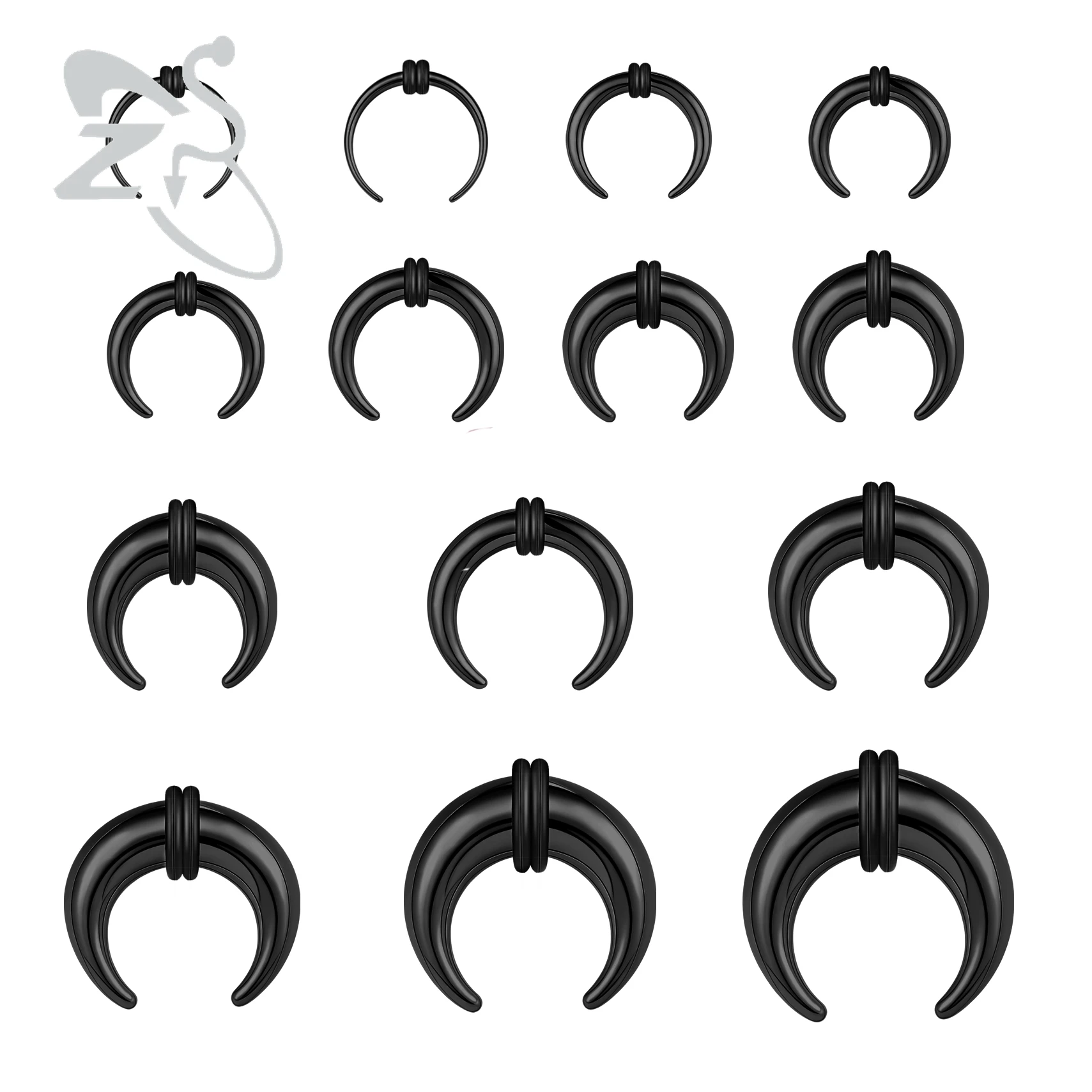 ZS 1PC 2G/4G/6G Buffalo Horn Piercing nosa ze stali nierdzewnej Pincher Septum Ring Nosze Expander 8/10/11/12/15/16/18/22/25mm