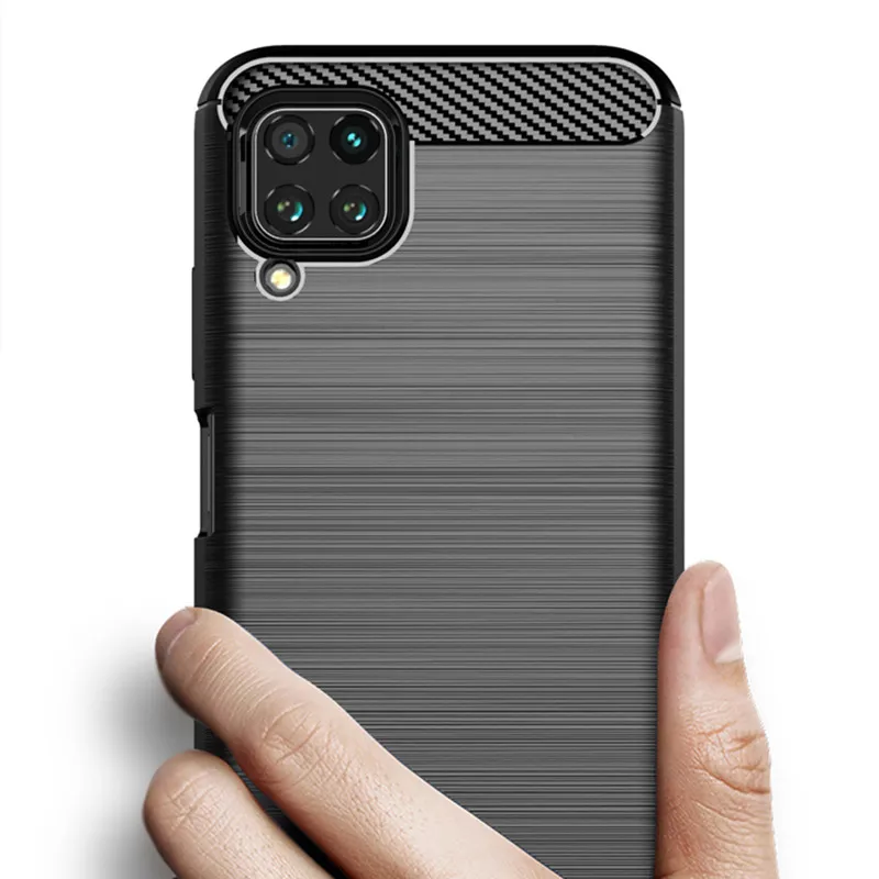 Carbon Fiber Shockproof Case For Huawei P40 Lite Silicone Case for p40lite Huawey Bumper Full Protective Back Cover Coque Fundas view 2