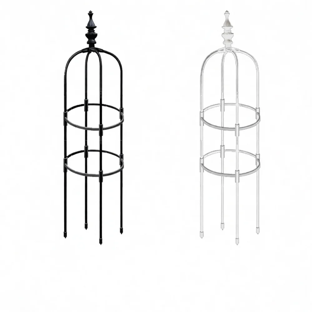 U Shaped Support Trellis For Climbing Plants Modular Garden Stake Frame Flower Vine Vegetable Pot Growth Rack Black