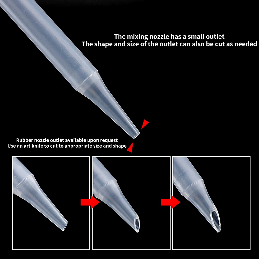 20pcs Dual barrel mixing nozzle, dual epoxy glue gun mixing nozzle suitable for 200ml and 400ml manual ink cartridges
