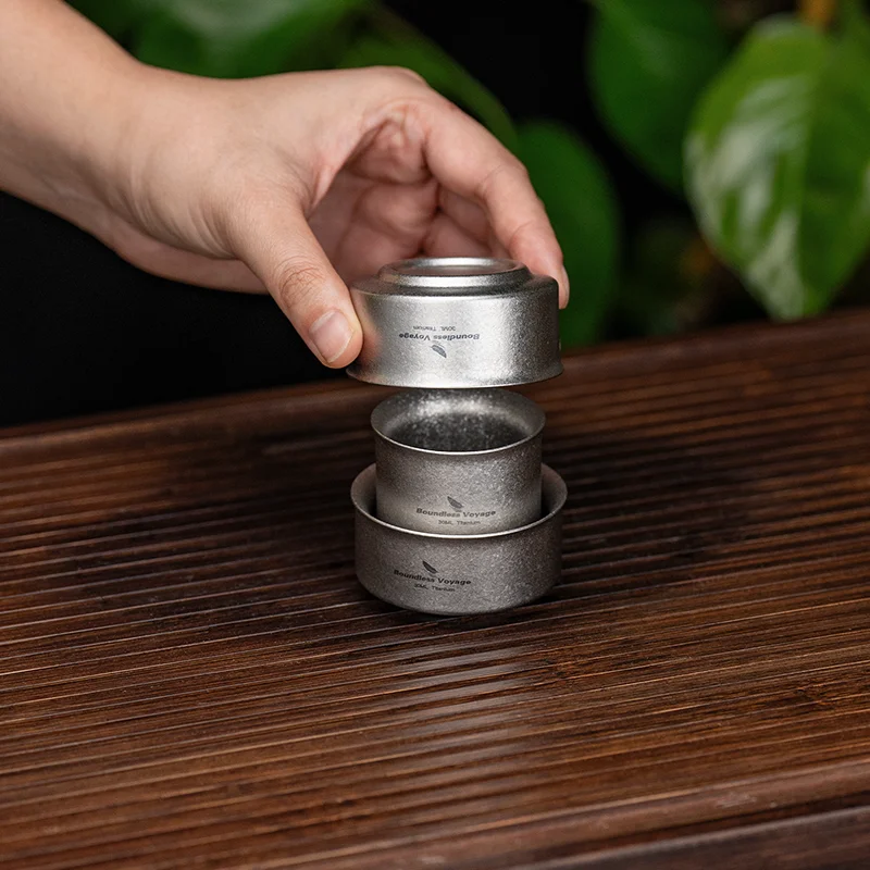 

Boundless Voyage 30ml Titanium Cup Double Wall Mini Tea Wine Mug Camping Hiking Travel Compact Portable Lightweight Sake Cup