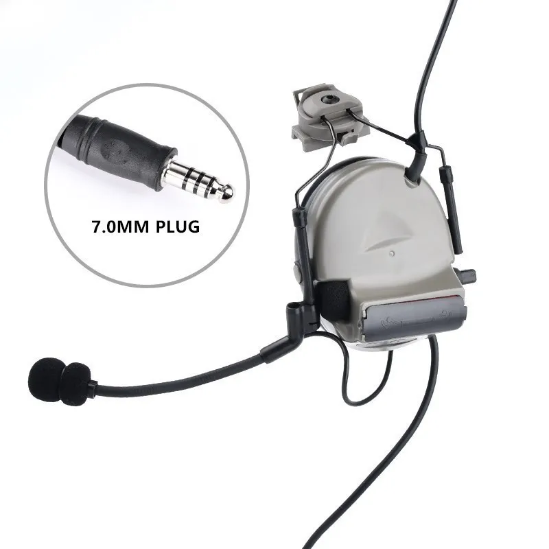 WADSN Comta II Tactical Headset Hunting C2 Shooting Headphone With Kenwood U94 PTT Helmet Rail Adapter Soft Earmuff Earphone