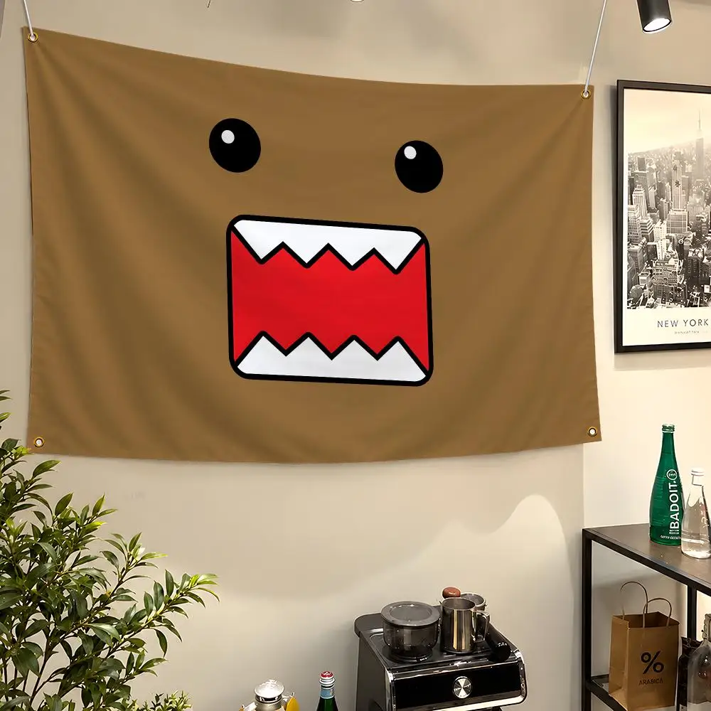 Character Domo NHK Brown Monster Teeth Flags Wall Hanging Flag Banners For Birthday Parties Outdoor Bedroom Dorm Room Decor
