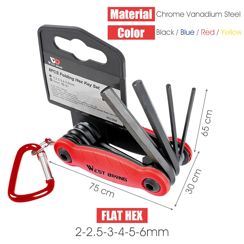 WEST BIKING 8 in 1 Bicycle Repair Tools Kit Steel Allen Wrench Screwdriver Cycling MTB Mountain Road Bike Maintenance Tools