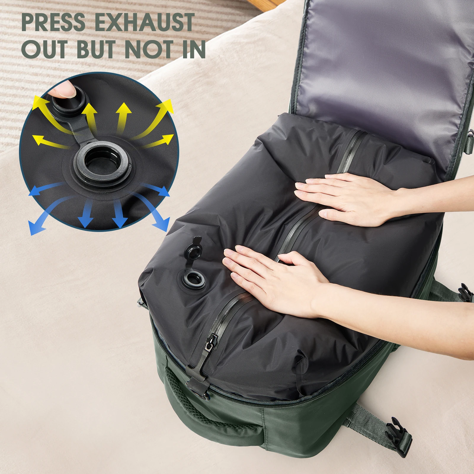 Travel Men 30L vacuum compression Backpack Business Large Capacity School Laptop Backpack Expand Hiking Outdoor Backpack Vacuum