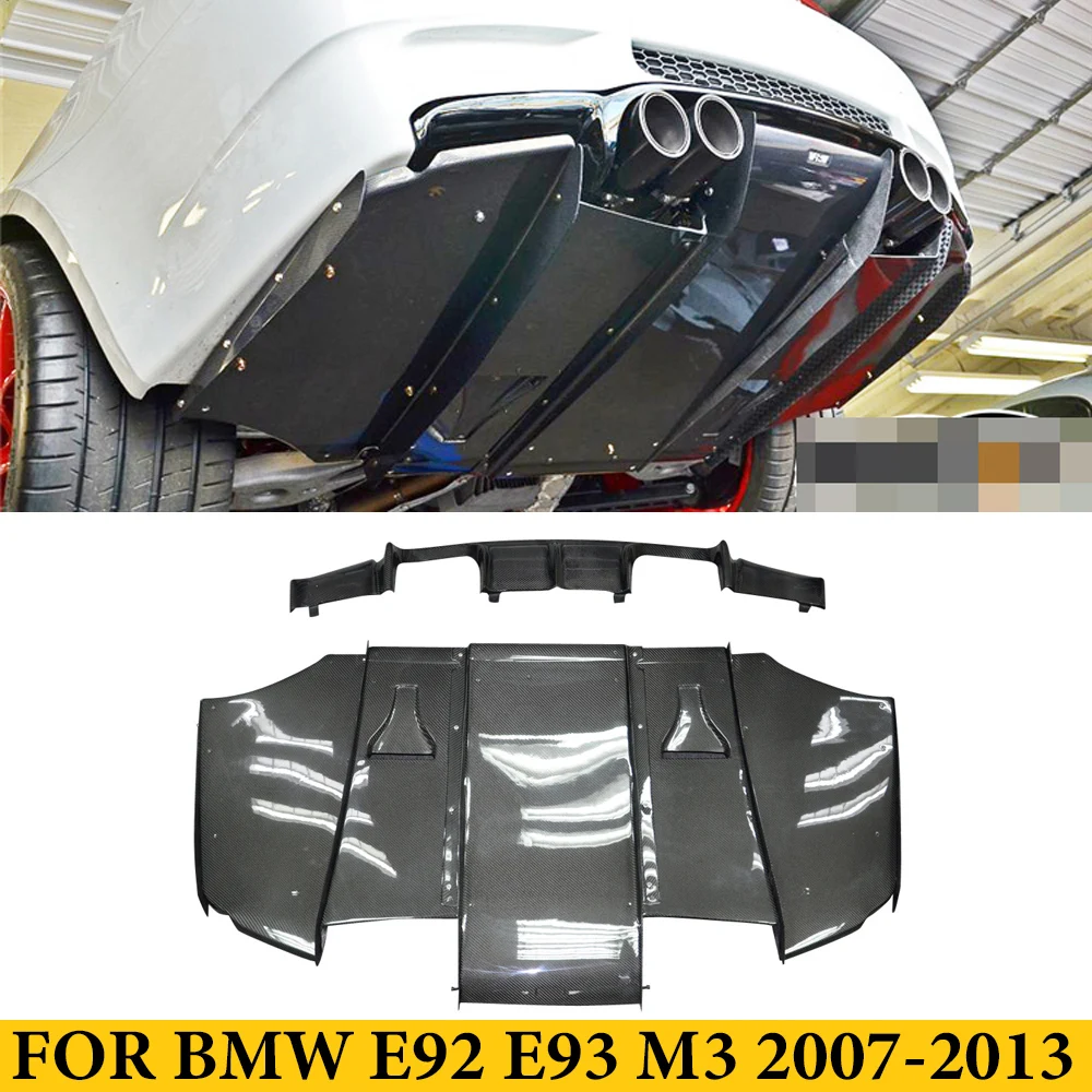 For BMW E92 E93 M3 2007-2013 Carbon Fiber Rear Bumper Lip Spoiler Under Tray Body Kit Auto Tuning Parts