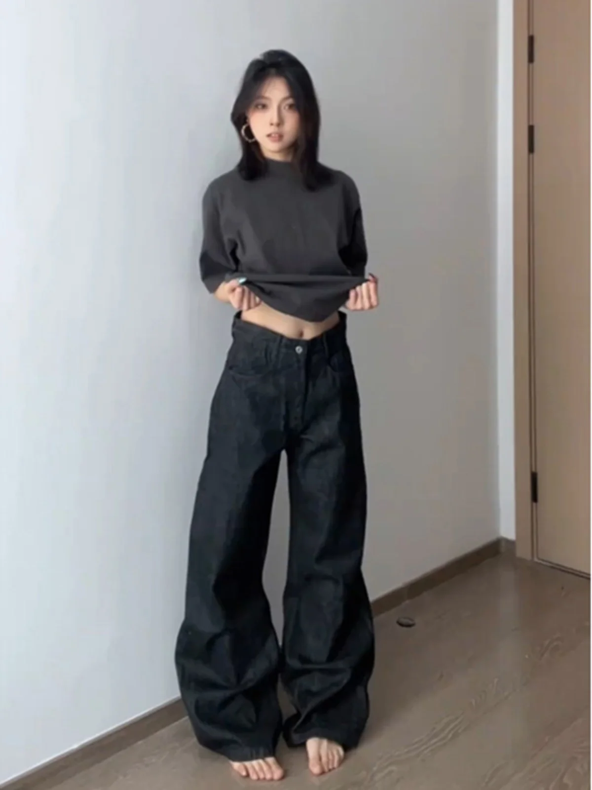 

Мужские джинсы в американском ретро-стиле, оригинального цвета, из денима, весна-осень, Cleanfit, широкие прямые свободные длинные брюки