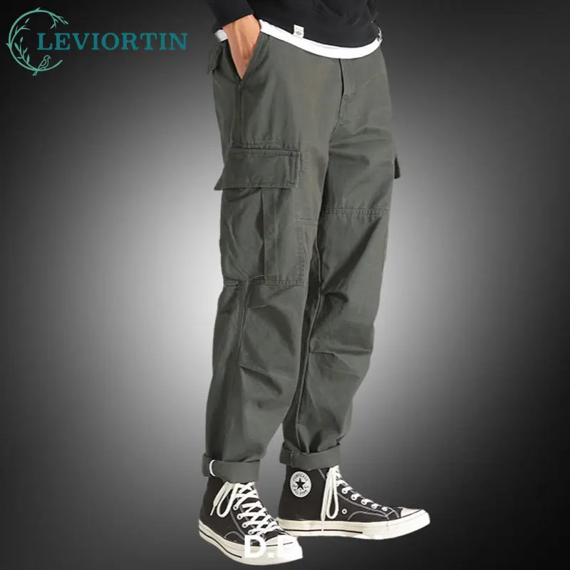 Casual Men's Workwear Pants Amekaji Heavy Duty Twill Outdoor Hiking Pants Multi-Pocket Man Canvas Washed Cotton Cargo Trousers