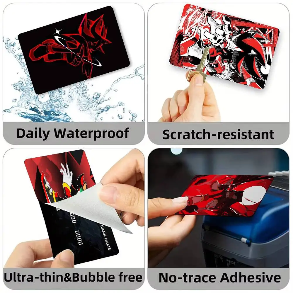 Shadow The H-Hedgehog Credit Card HD Stickers Small Chip Waterproof Sticker Game Card Decal Gift