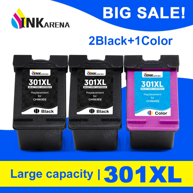 INKARENA для HP 301 301XL Восстановленный совместимый с рабочим столом 1050 2000 2050 2510 3000 принтер