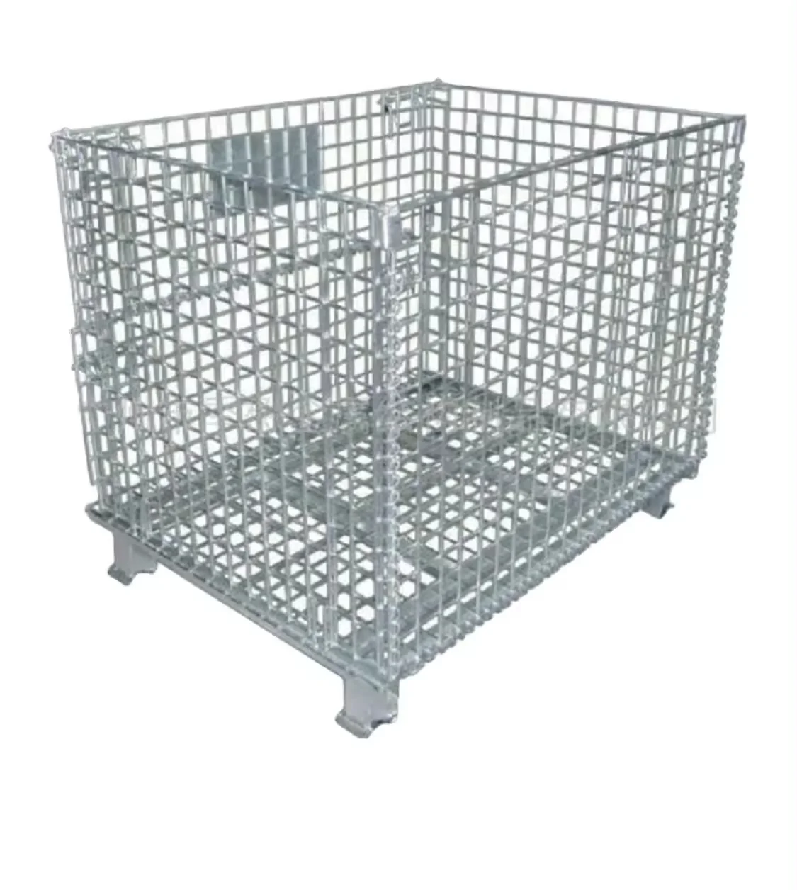 Portable Metal Pet Preforms Cage with Lid Foldable Steel Shopping Cart for Tools and Materials OEM Customization Supported