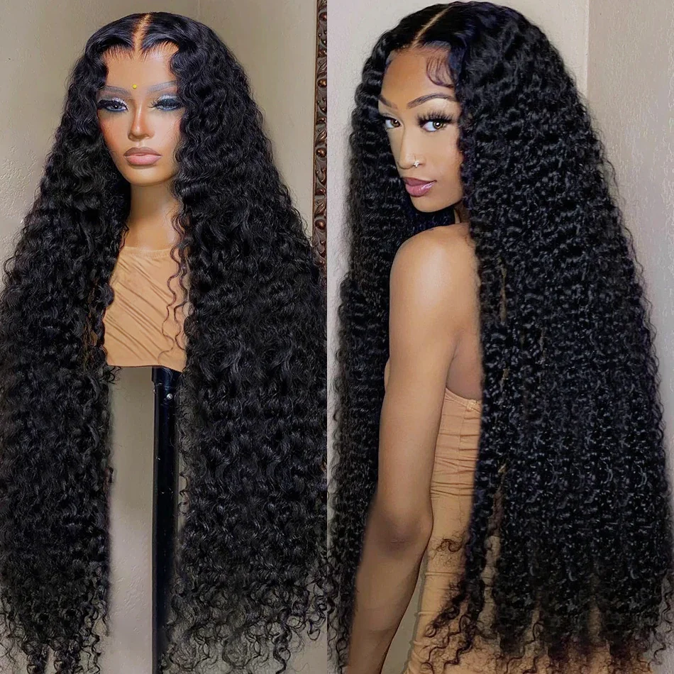 13x4 Lace Frontal Wig Deep Wave Frontal Wig Deep Wave Lace Wigs For Women Human Hair 250% 30 32 34 Inch 4x4Lace Closure Wig