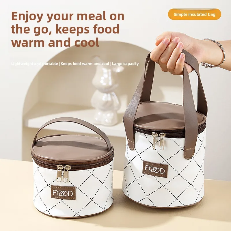 厚手アルミ箔断熱ランチバッグ　携帯用ハンドバッグ　オフィスワーカー向け弁当箱キャリア　保温バッグ