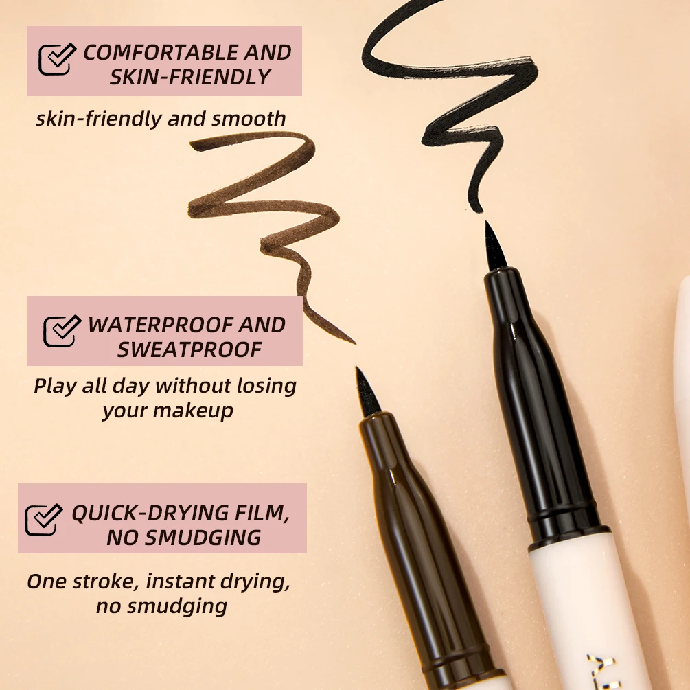 2023 Women 1 Pcs Eyeliner Liquid Pen Waterproof Long Lasting Quick Drying Smooth Makeup Beauty Matte Eyeliner Stamp Eye Pencil