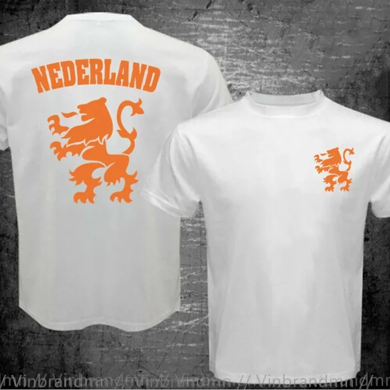Nederland Nederland Nederland Oranje Nederlandse Leeuw Voetbal 100% Katoen Geek Familie Top Tee Nieuwe Mannen Zomer Tops Casuals T-shirts Hip Hop tops