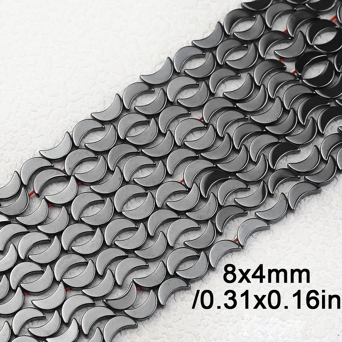8x4mm Multi Color Natural Hematite Crescent Moon Shape Loose Beads Stone Beads For DIY Bracelet Necklace Jewelry Marking