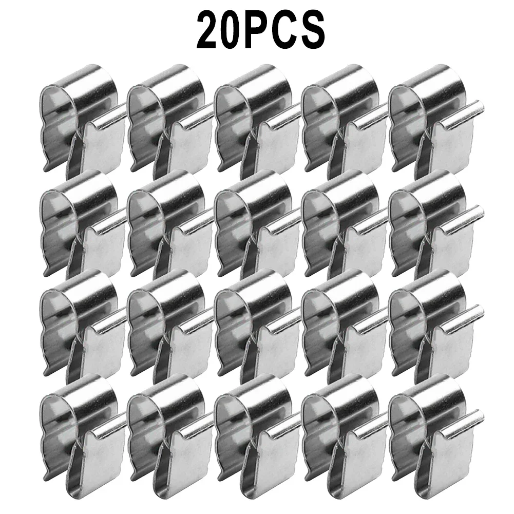 Silver Practical Brand New Solar PV Cable Clip Clamp Set 20/50pcs Cable Organizer Edge Clip For Automobil Boot