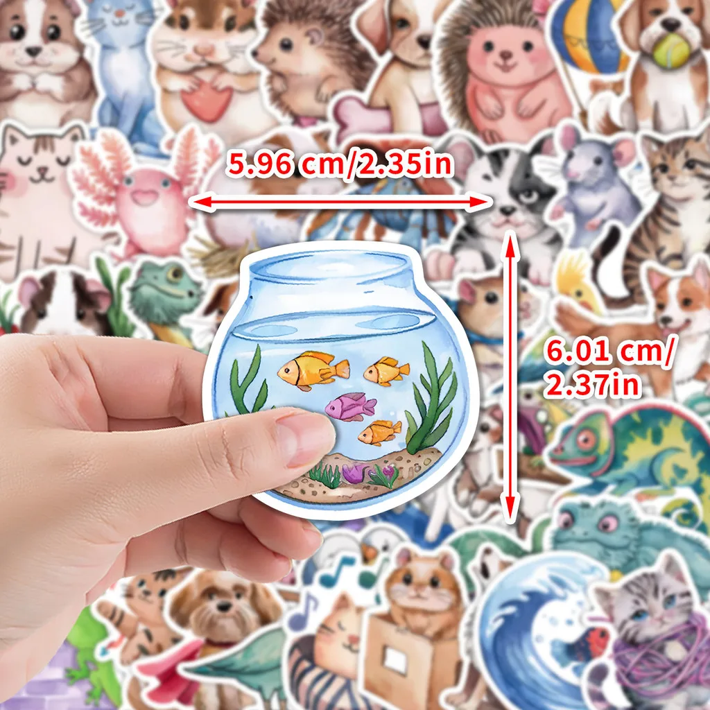 50PCS Cute Animal Graffiti Stickers - Decor for Notebook, Computer, Luggage & Thermos, Waterproof Design AnimeWorlds Store