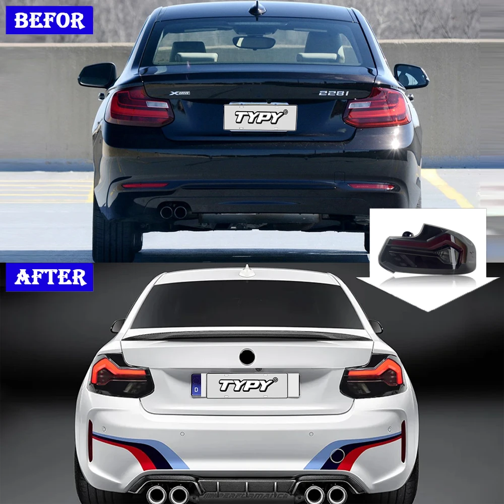 Full Auto Parts Retrofit Upgrade Plug and Play Dynamic Streamer Rear Tail Light Assembly for BMW 2SERIES 2014-2019