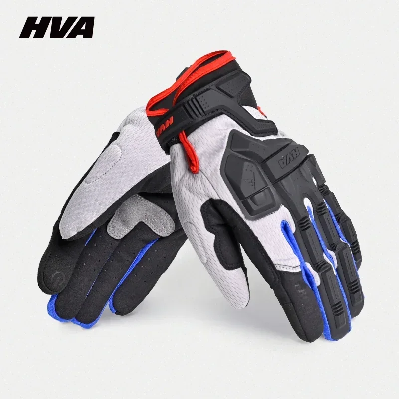 HVA Motorcycle Gloves Men Breathable Motorcycle Full Finger Guantes Motocross Motorbike Breath Mesh Touch Screen Racing Glove