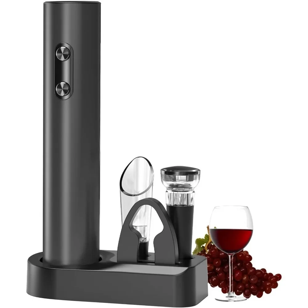 Electric Wine Bottle Opener Set with Charging Base or Battery Powered Bottle Opener with LED Light Suitable for Wine Enthusiasts