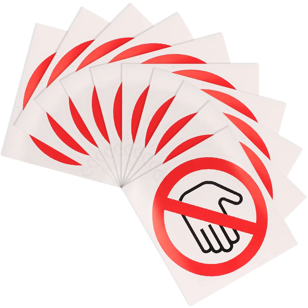 10 Pcs Safety Labels Do Not Touch Sticker Warning Decals Vinyl Please Sign Stickers Signs Applique Wall