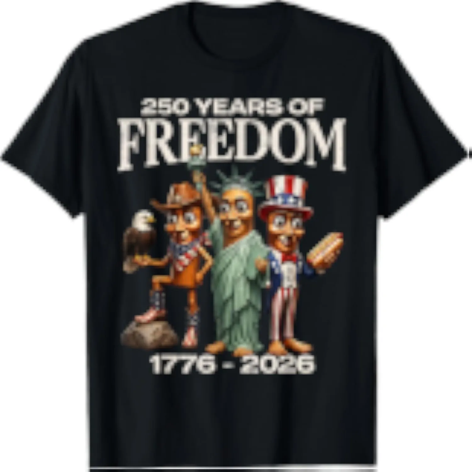250 Years of Freedom Brainrot Tung Sahur USA Costume Funny T-Shirt