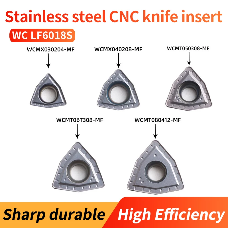 

VOKET U-drill special blade WCMX040208-MF LF6018S peach shaped stainless steel CNC blade WCMT