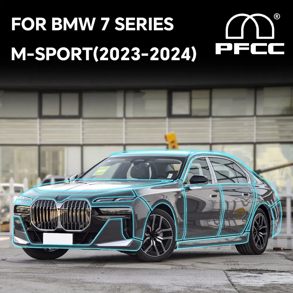 

8.5mil Film for BMW 7 Series G70 M Sport 2023 2024 TPU PPF Transparent Anti-scratch Pre Cut Paint Protection Car Body Sticker