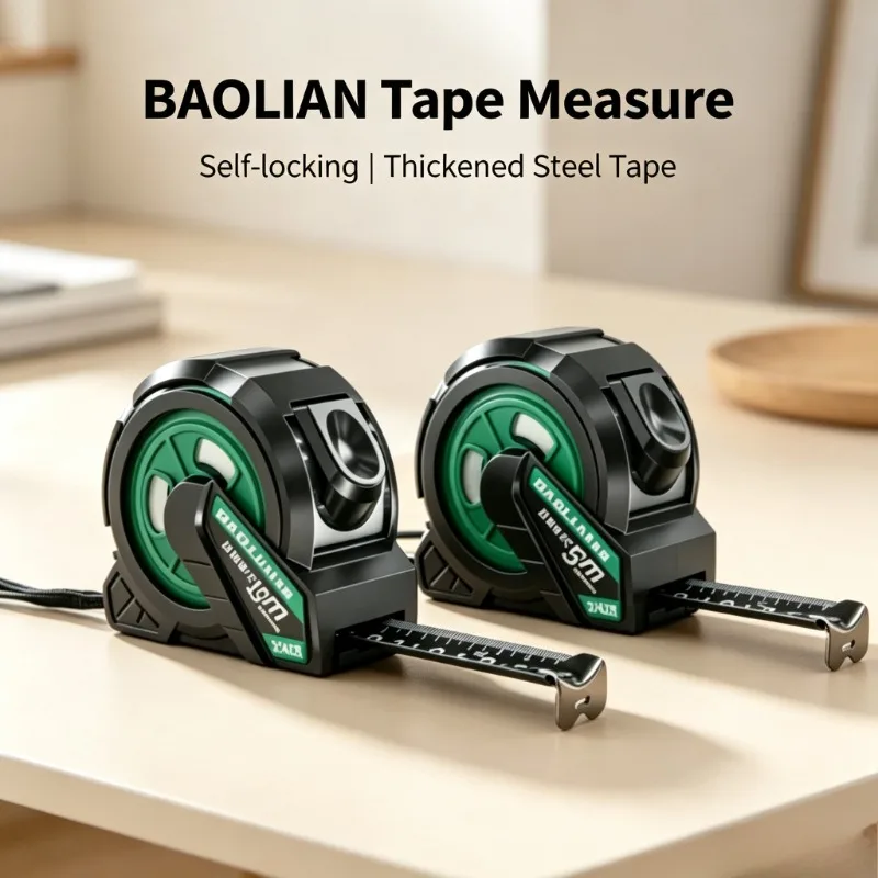 BAOLIAN Tape Measure Self-locking Thickened Hardened Wear-resistant Steel Tape Measure Household Measuring Precision Meter