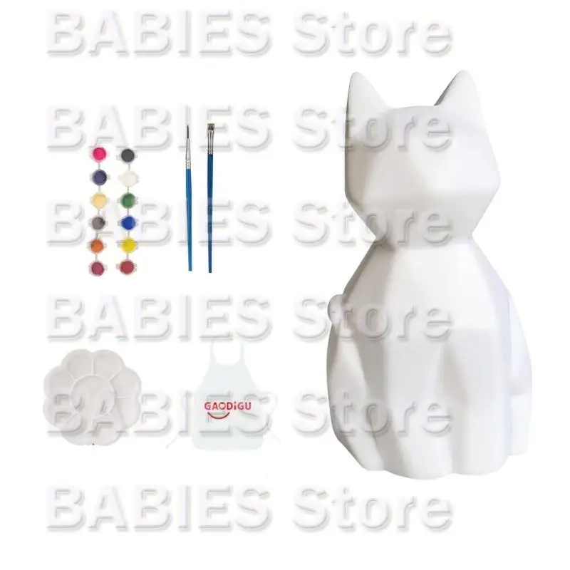 C9GB Cats Shaped Lamp Painting Set for Children Educational Art Toy for Acyivity