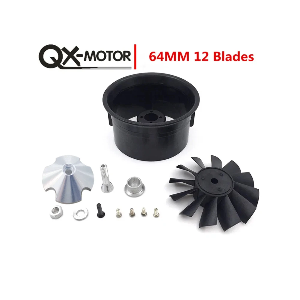 QX-MOTOR 64mm EDF， Multi blade ducted fan without motor kit, suitable for various models of FPV drones