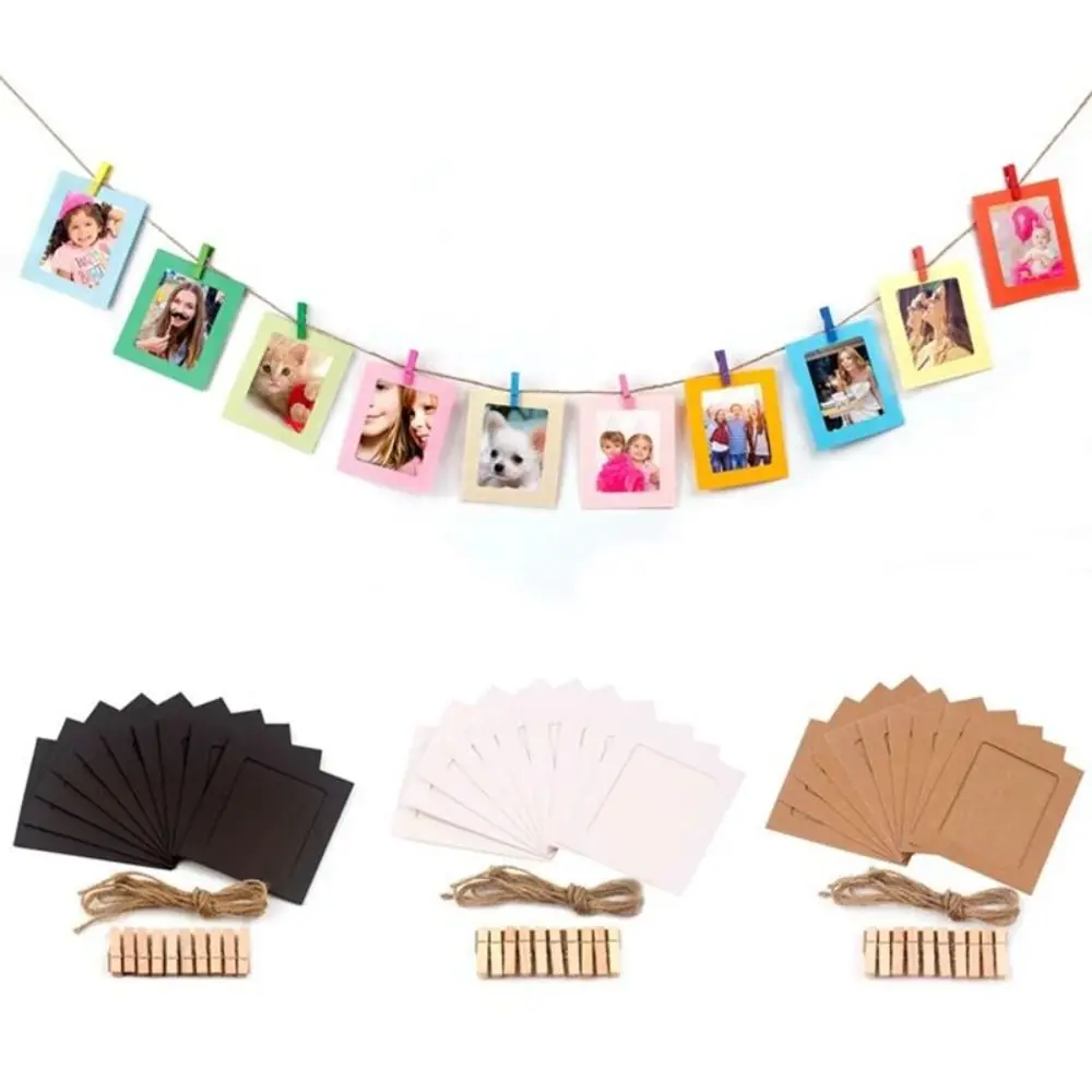 New Craft Durable Paper Picture Frames Photos Album Home Decoration Combination Paper Frame With Clips
