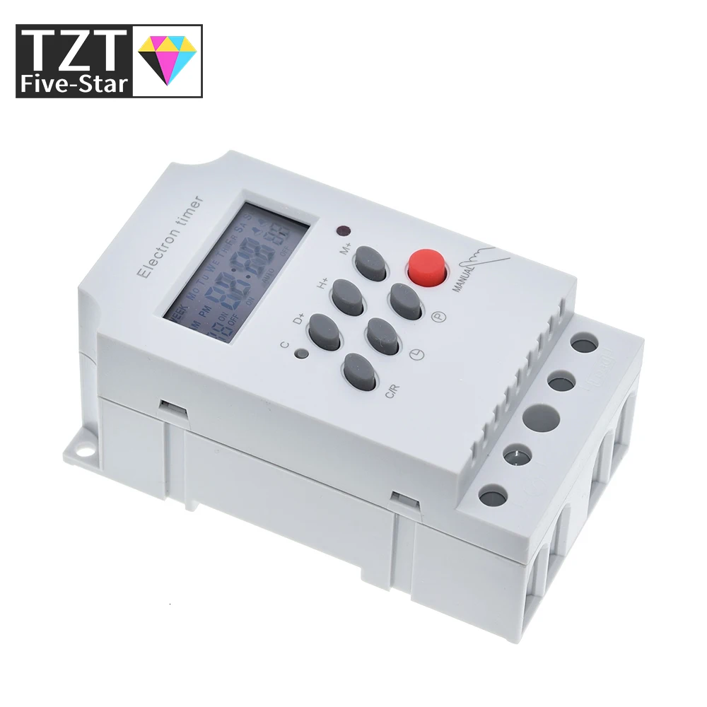 KG316T-II Electronic Timer AC 220V 25A Din Rail Digital Programmable Electronic Timer Switch Electric Equipment Control on/off