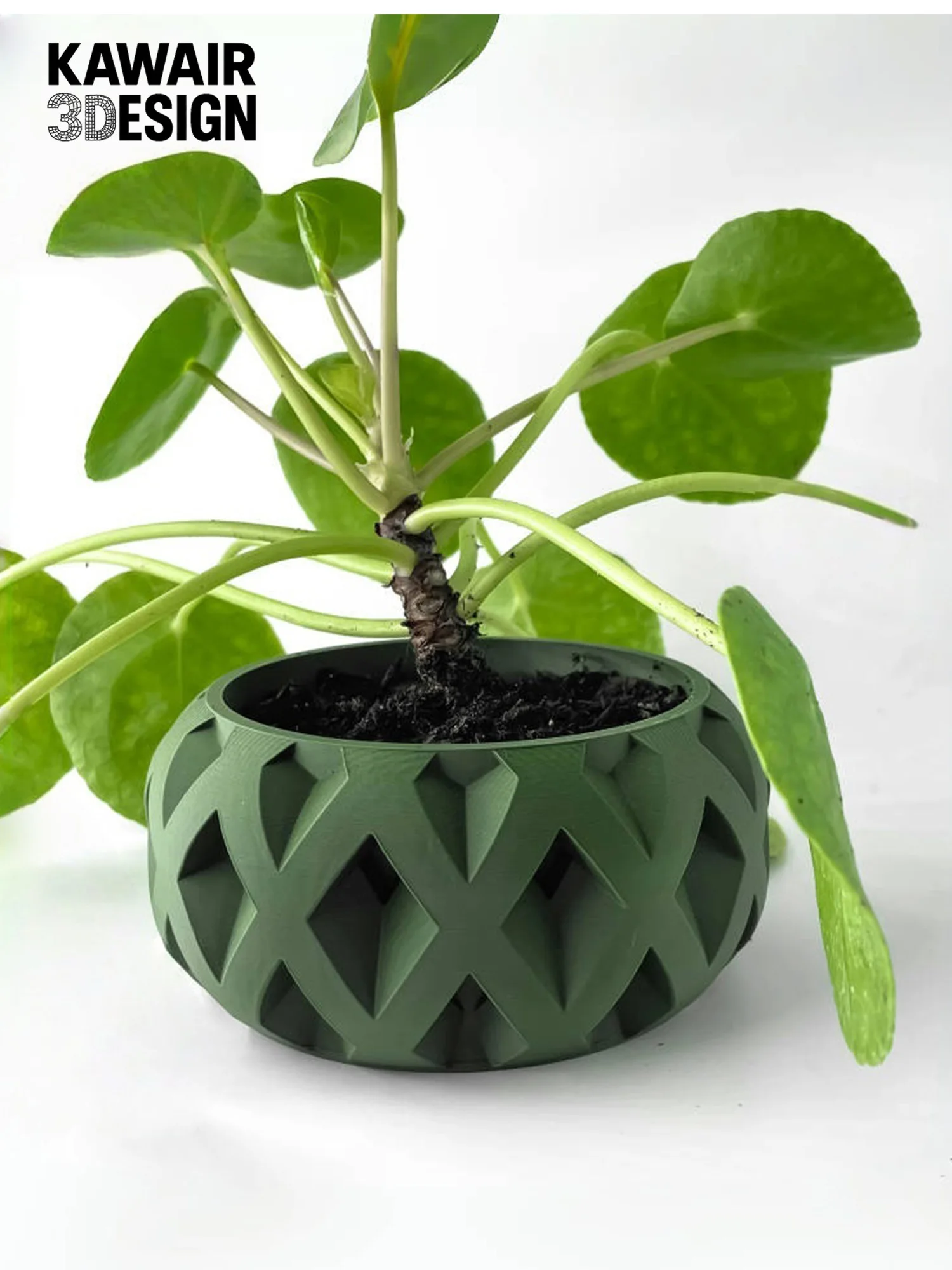 

3D Printed Flower Pot Square Rhombus Line Texture Creative Design Eco-Friendly Home Decor macetas para plantas