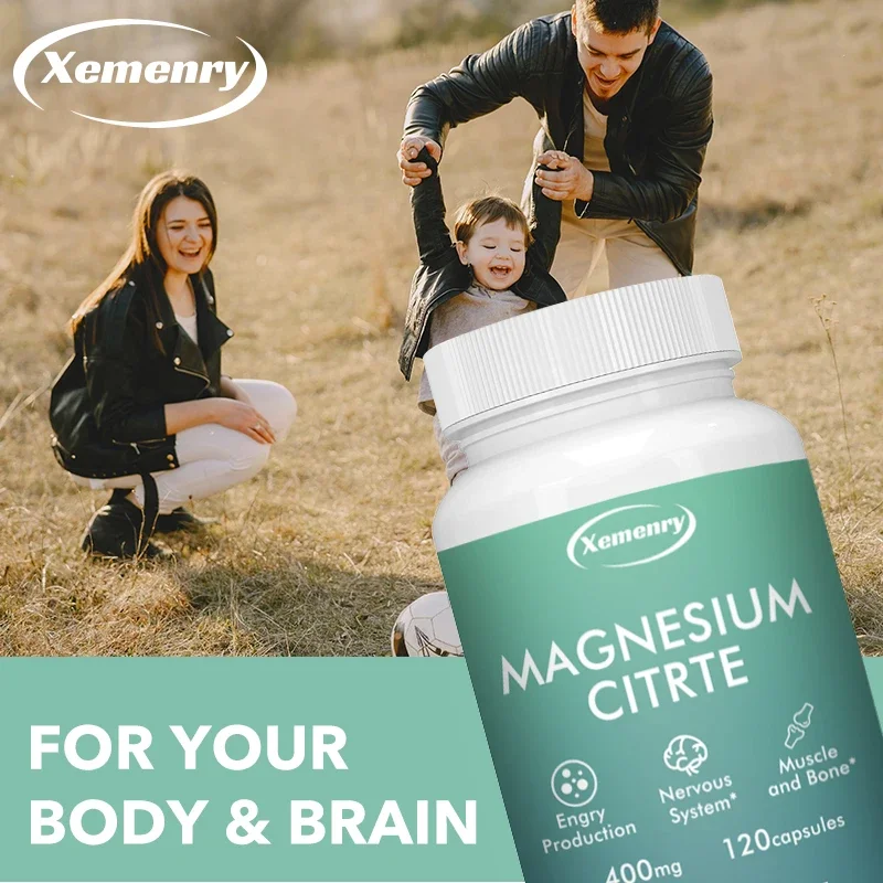 Premium Magnesium Citrate Capsules - Supports Nervous System Health, Energy Production, Joint Pain Relief