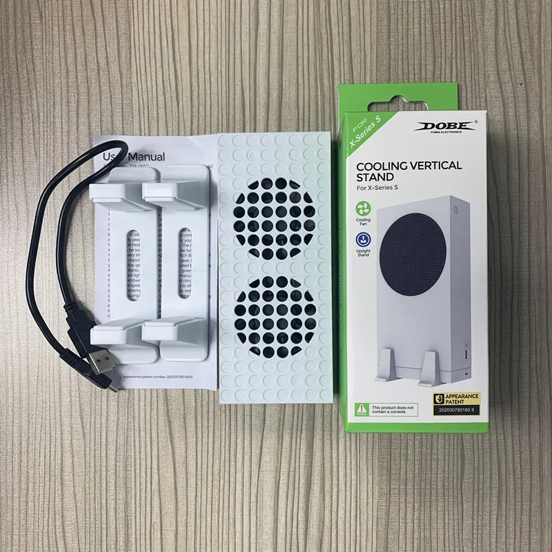 Для Xbox Dual Вентилятор охлаждения для консоли Xbox Series S Вертикальная подставка Держатель Внешний кулер 2 USB-порта Вентиляторы 3 скорости для консоли