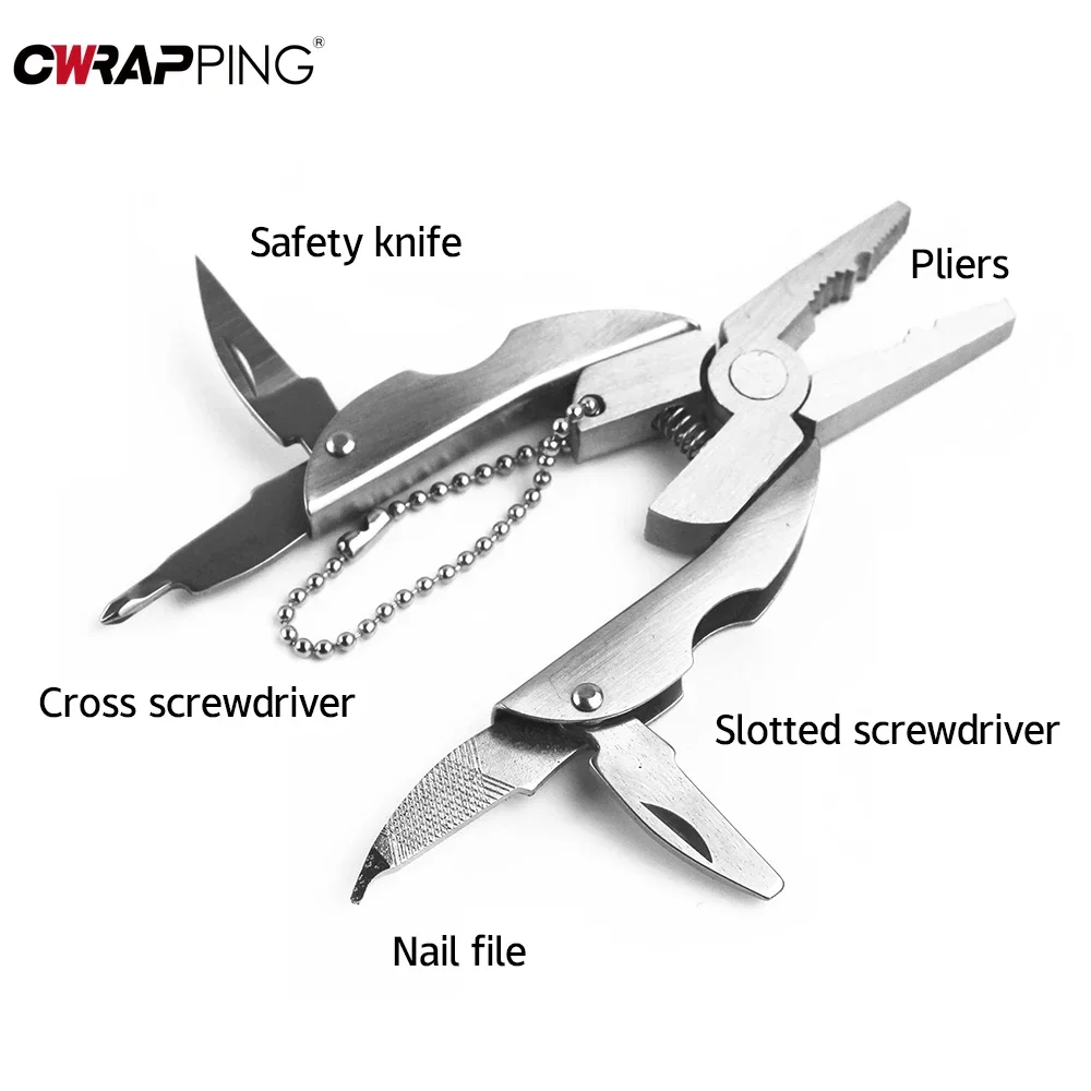 1PC Portable Stainless Steel Multi Tool Knives for Outdoor Pliers Universal Multi-function Keychain Cela Screwdriver