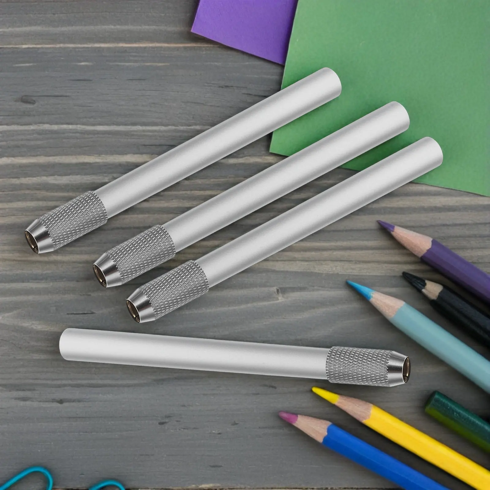 

8Pcs Reusable Metal Pencil Extender Holder for Artists Colored Pencil Lengthen Tool Sketch Pen Extender Office School Art