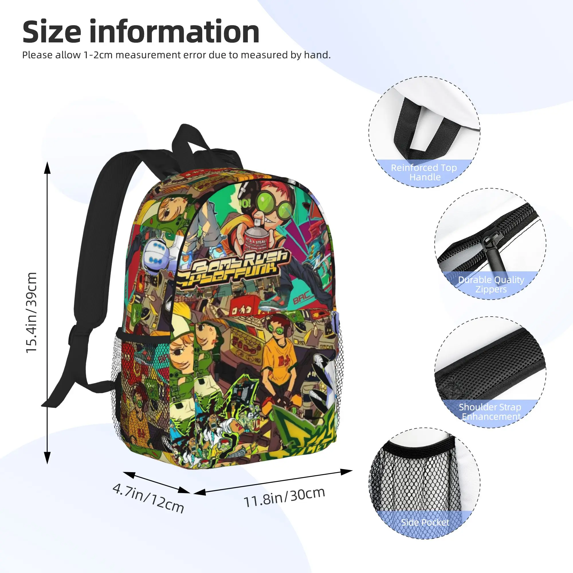 Jet Set Radio Future Game Printed Pattern Backpack Hot Sale Daypack Boys Girls BookBag Shoulder Bags for Men Women School Bag