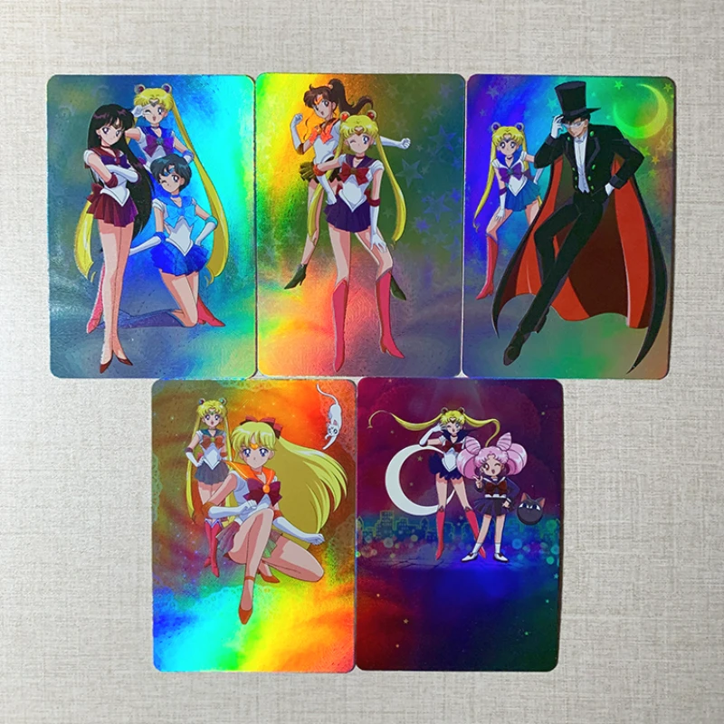 

5pcs/set Chibiusa Sailor Uranus Minako Aino Hino Rei Toys Hobbies Hobby Collectibles Game Collection Anime Cards