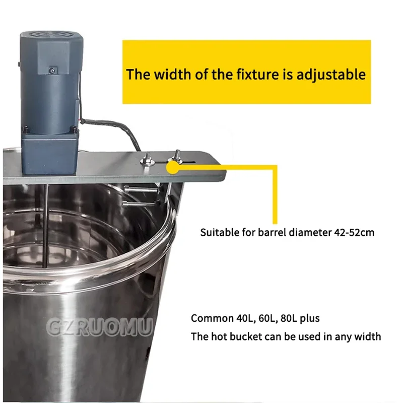 60L Pneumatic Mixer Air Agitator Air Blender Stirrer Aluminum Alloy Air Mixing Machine 300RPM 42-52cm Gallon Mixing Equipment