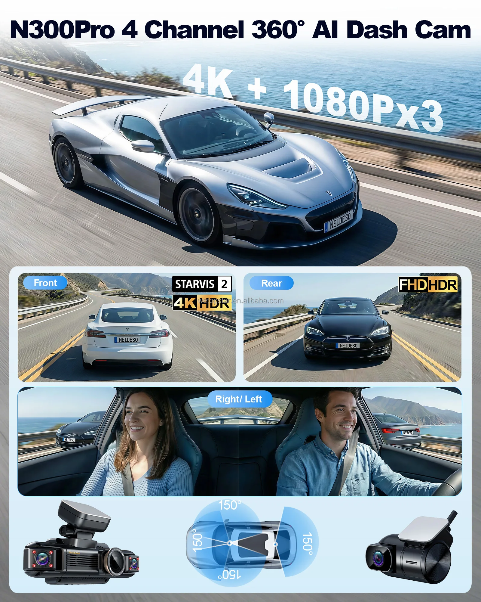 STARVIS 2 Araç Kamerası 3 İnç  - Dash Cam 3 Channel 1080P incelemesi ve fiyatı