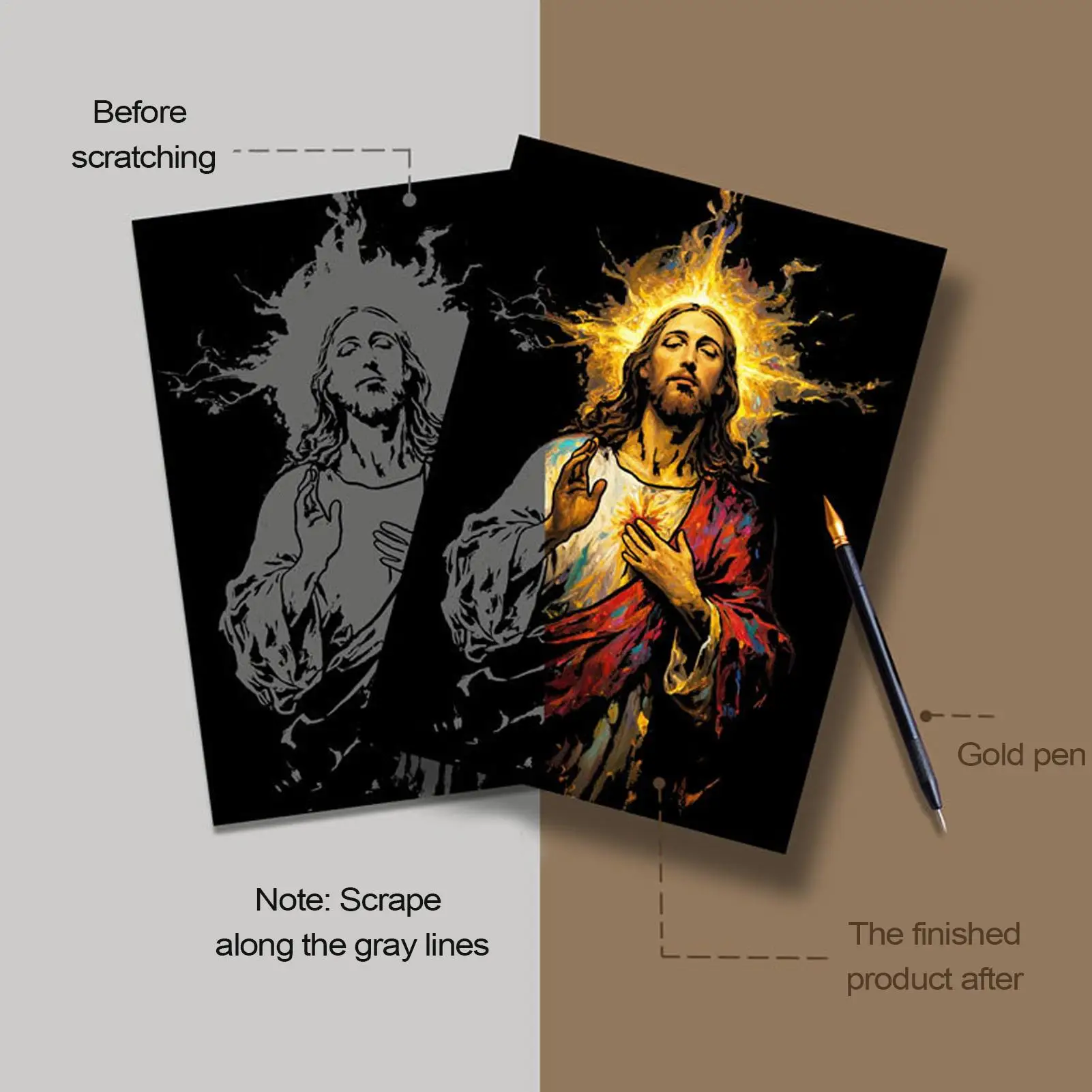 

Scratch Book Jesus Colorful Scratch Painting 1 Set Creative Art Crafts Scratchboard Activities For Adults Kids 3 Years Old And
